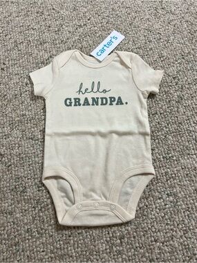 Carter's Cream "Hello Grandpa" Baby One-Piece